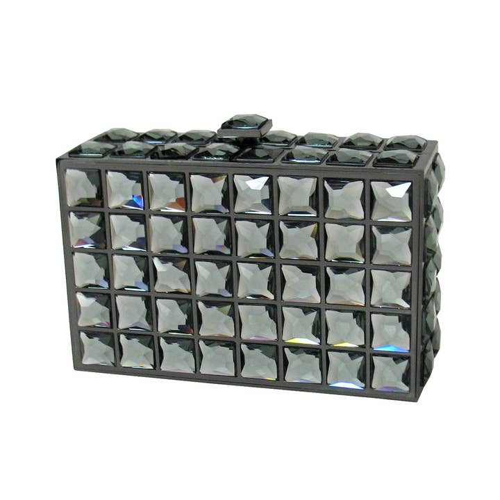 JNBFASHION.COM – wholesale Clutch bag – women's – Crystal Metal Box Clutch Bag