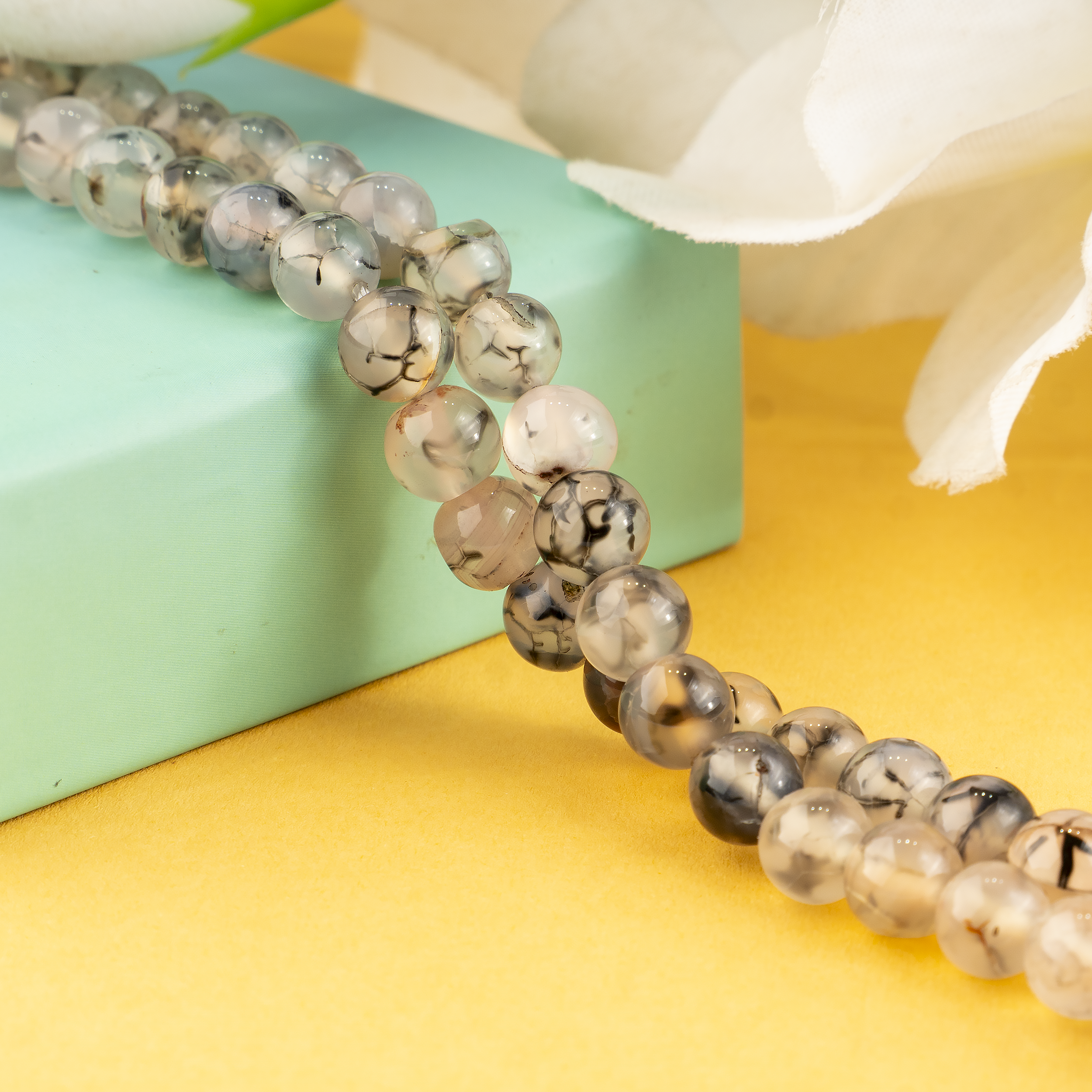 Soothing Crystals Beads - Wholesale Beads - Crystal Jewelry Beads | DragonVein Agate Black | Gemstone1