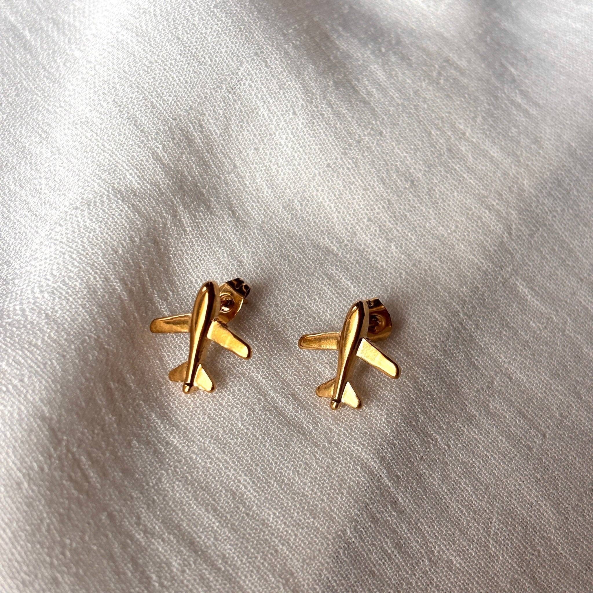 DUESTELLE ITALIA - Wholesale Stud/Post Earrings - Jet Set stud earrings gold plated 18K gold2