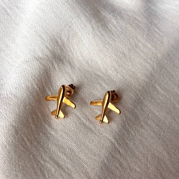 DUESTELLE ITALIA - Wholesale Stud/Post Earrings - Jet Set stud earrings gold plated 18K gold2