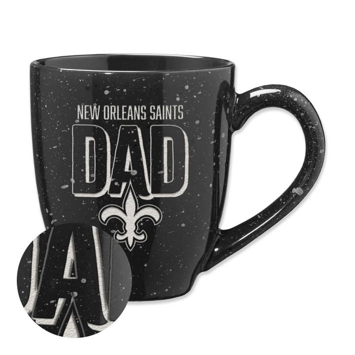 NFL New Orleans Saints Dad Black 16 oz Ceramic Mug for wholesale by Rico Industries