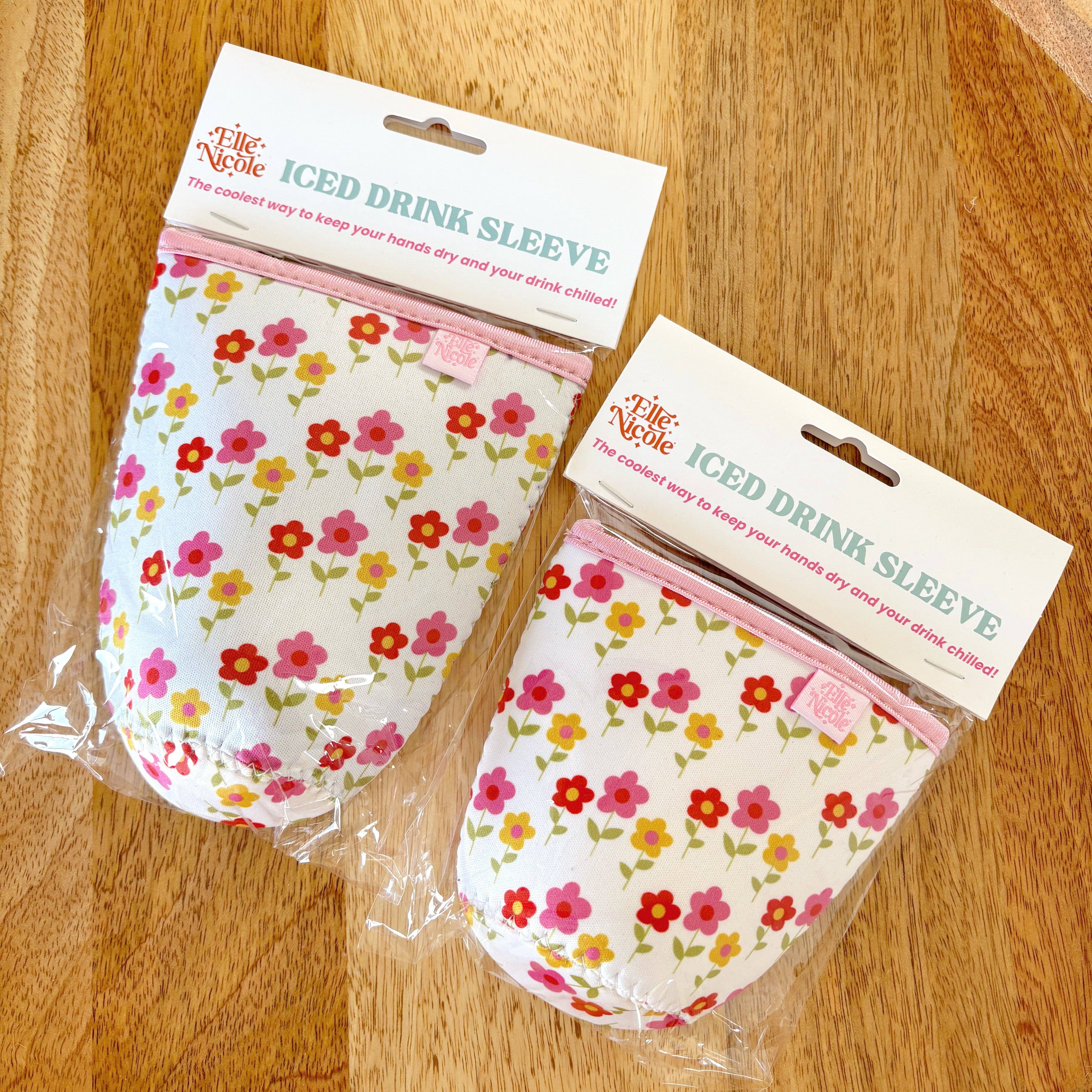 Elle Nicole - Wholesale Drink Huggers & Koozies - Coffee Cup Cover - Mod Floral - Iced Drink Sleeve2