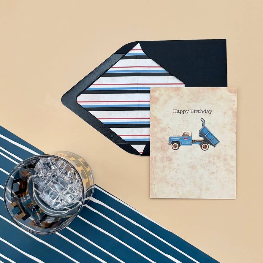 Mod Lounge Paper Company - Wholesale Birthday Card - Blue Vintage Dump Truck Birthday Card1