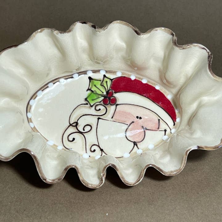 Oval Baking Dish ("Santa") for wholesale by Heartfelt Traditions