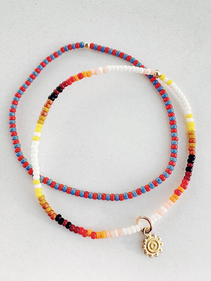 Serpent Stretch Beaded Bracelets - Set of 2 - HELIOS for wholesale by On the Lookout Jewelry