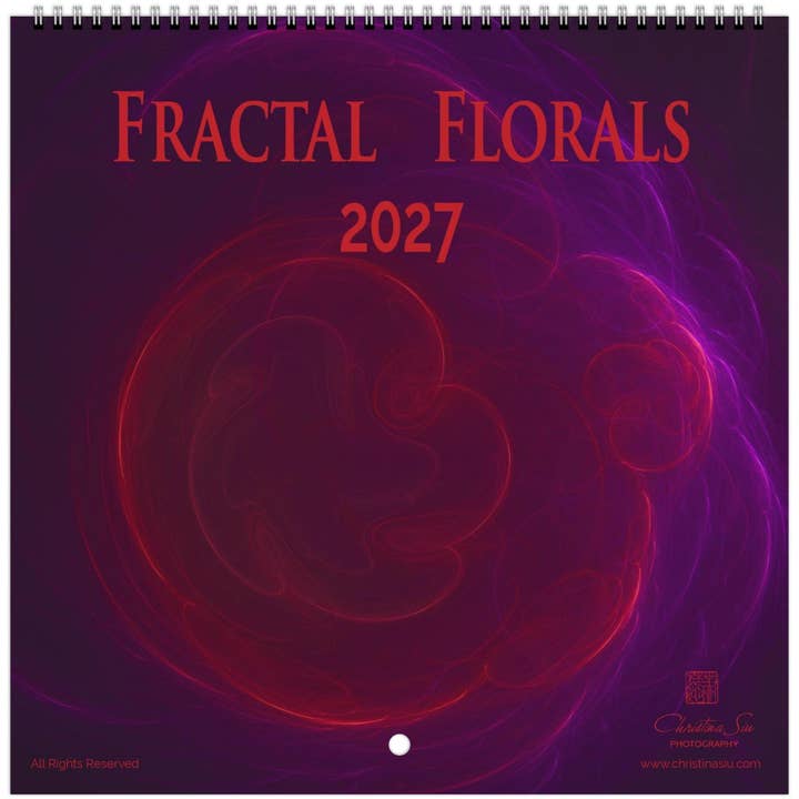 Fractal Florals Square Wall Calendar 2027 (US & CANADA) for wholesale by Christina Siu Photography