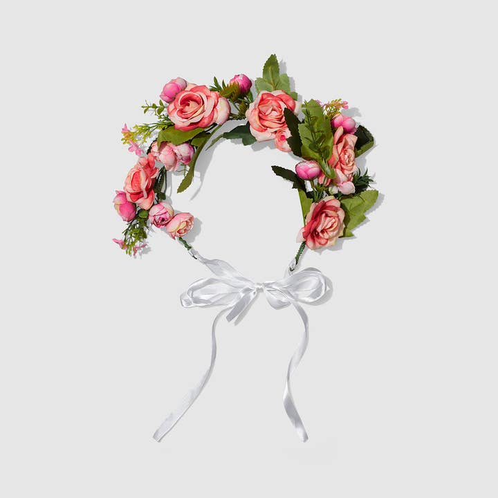 Coterie Party Supplies - Vendita all'ingrosso Cappello/Corona da festa - Corona di rose rosa (taglia per bambini)