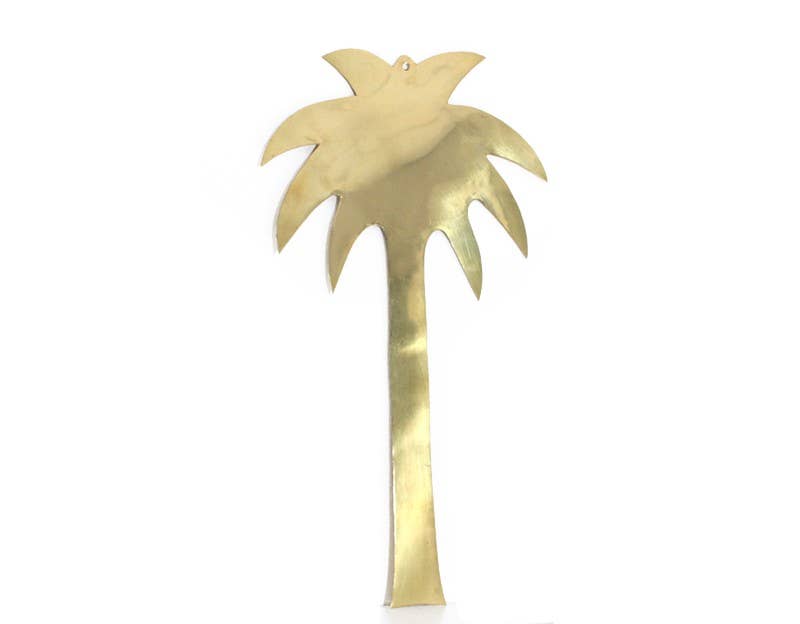 Mikwi – Engroshandel 3D-vægkunst – Vægsdekoration i palmeform af gyldent messing10