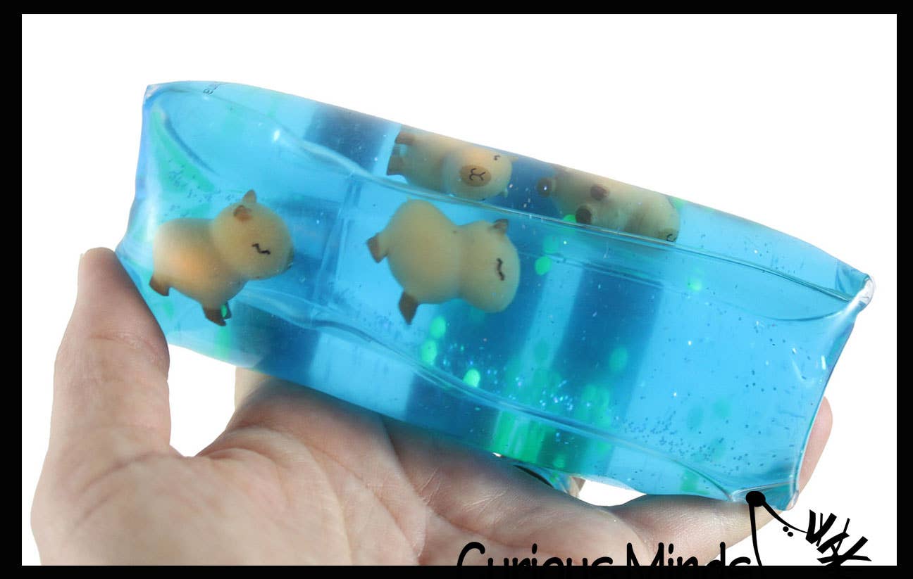 Curious Minds Toys - Vente Jouet mou – enfant et bébé - 1 jouet anti-stress en forme de serpent en tube rempli d'eau, un Capybara géant :2