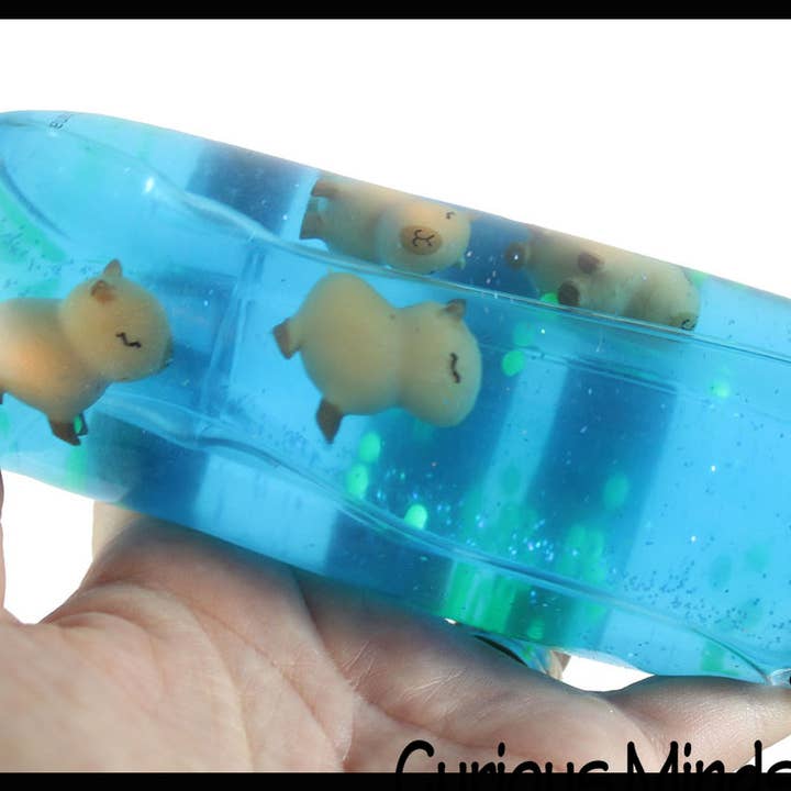 Curious Minds Toys - Vente Jouet mou – enfant et bébé - 1 jouet anti-stress en forme de serpent en tube rempli d'eau, un Capybara géant :2