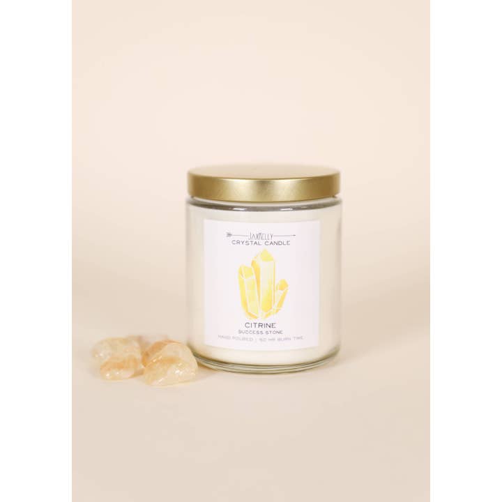JaxKelly Candles - Wholesale Jar/Filled Candle - Crystal Candles - Citrine