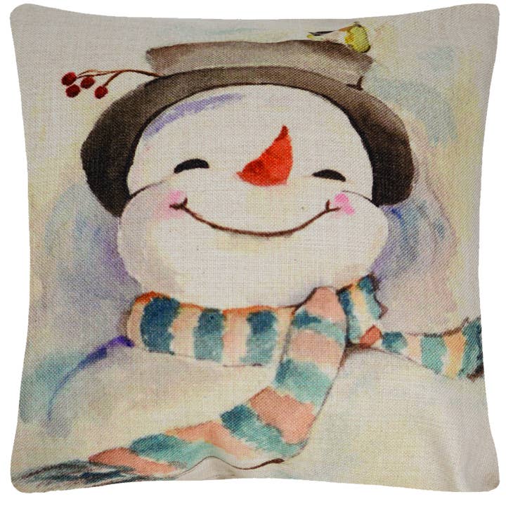 Golden Hill Studio - Wholesale Throw Pillow Cover - Snowman Throw Pillow Cover