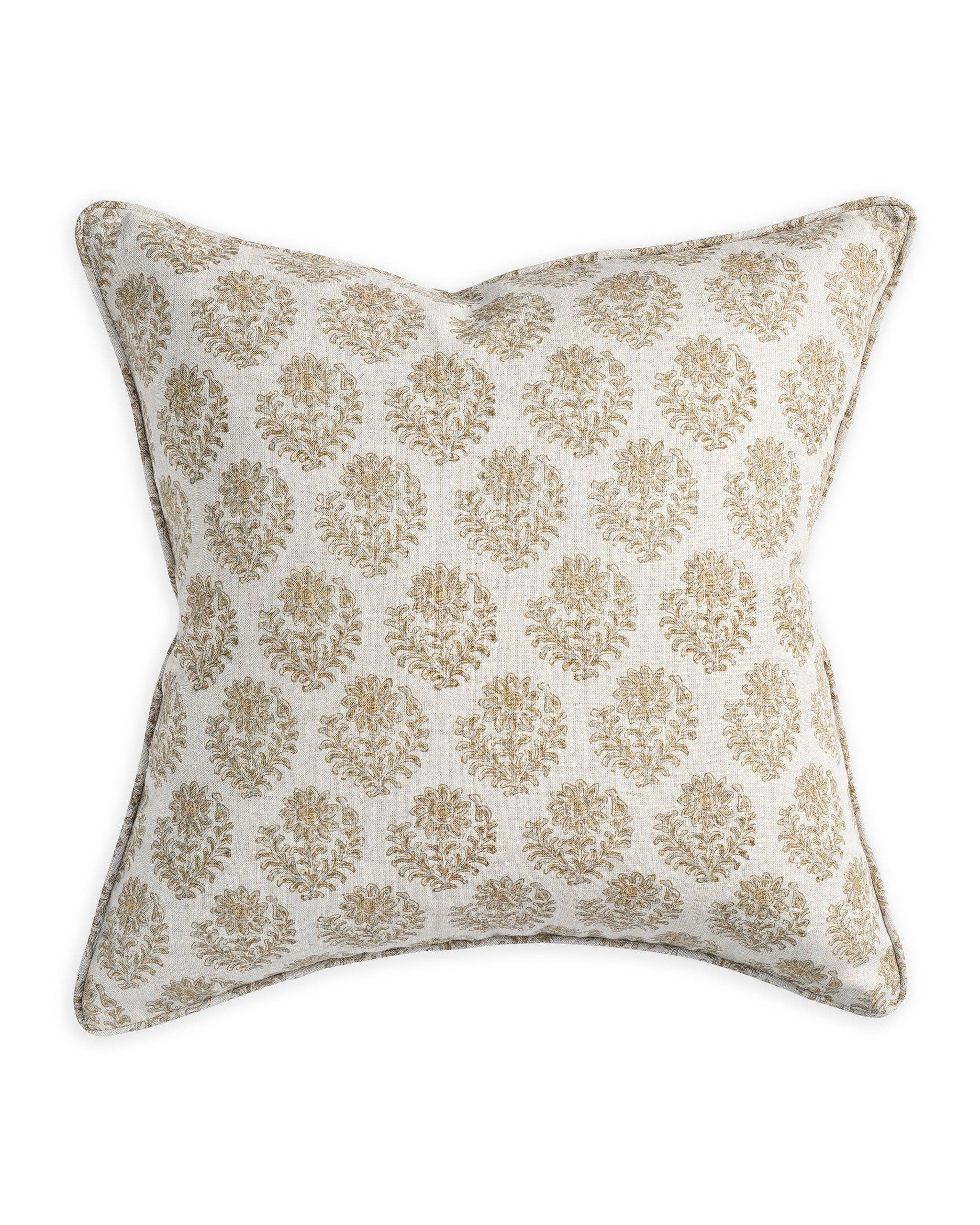 Nori Handmade Organic Cotton Beaded Throw Pillow