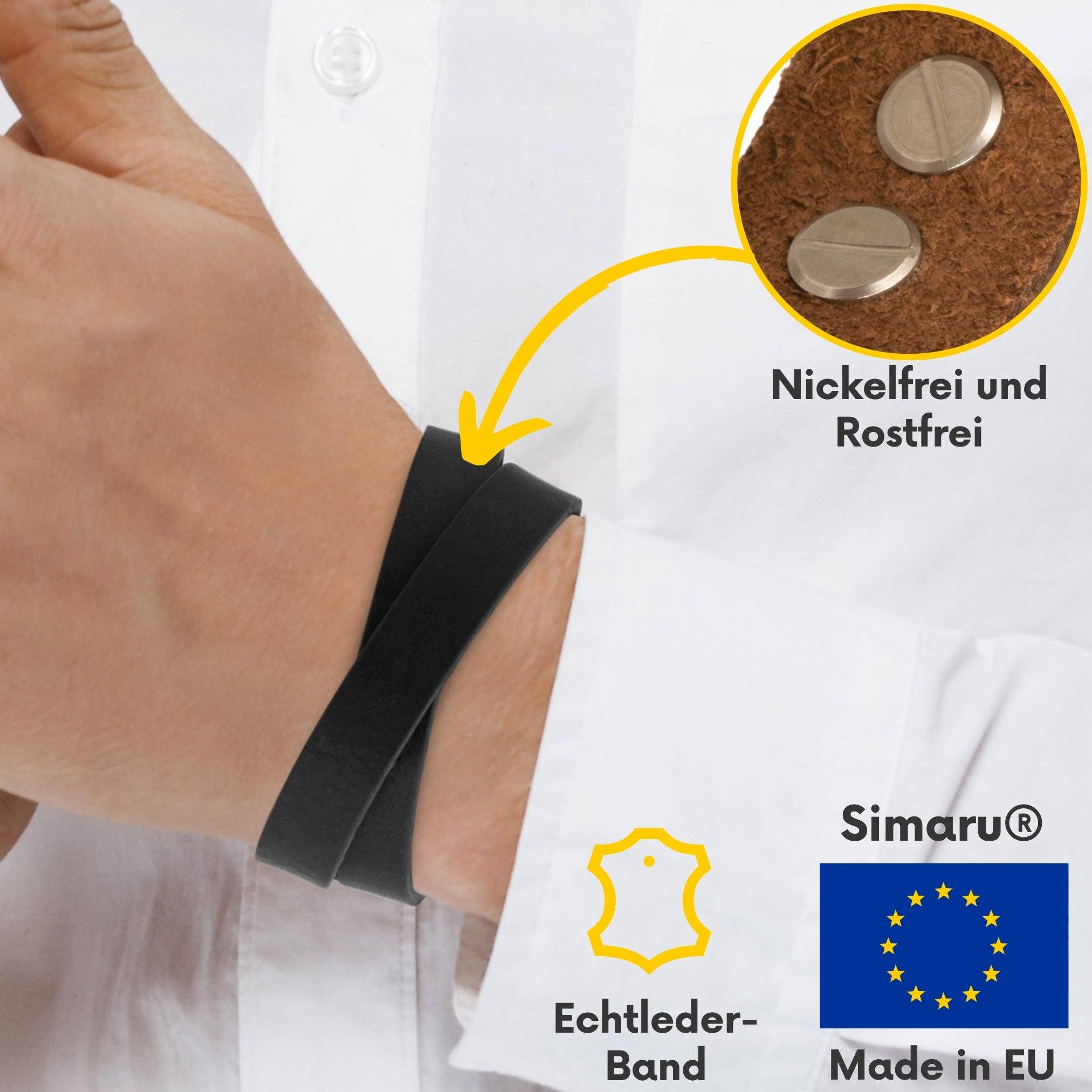 Simaru - Venta al por mayor Brazalete - Pulsera de cuero con tachuelas3