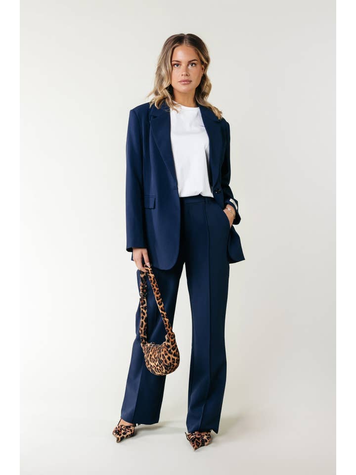 Jesra Racer Logo Blazer | Dark Navy for wholesale on Faire2