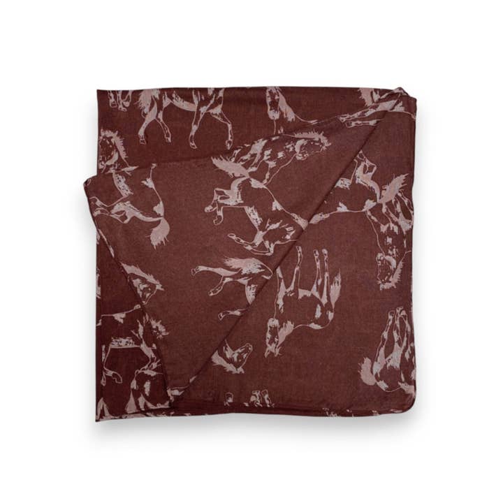 Lili Scarves (US Duty Free) - Wholesale Scarf - Women's - Horse Print Cotton Blend Scarf5