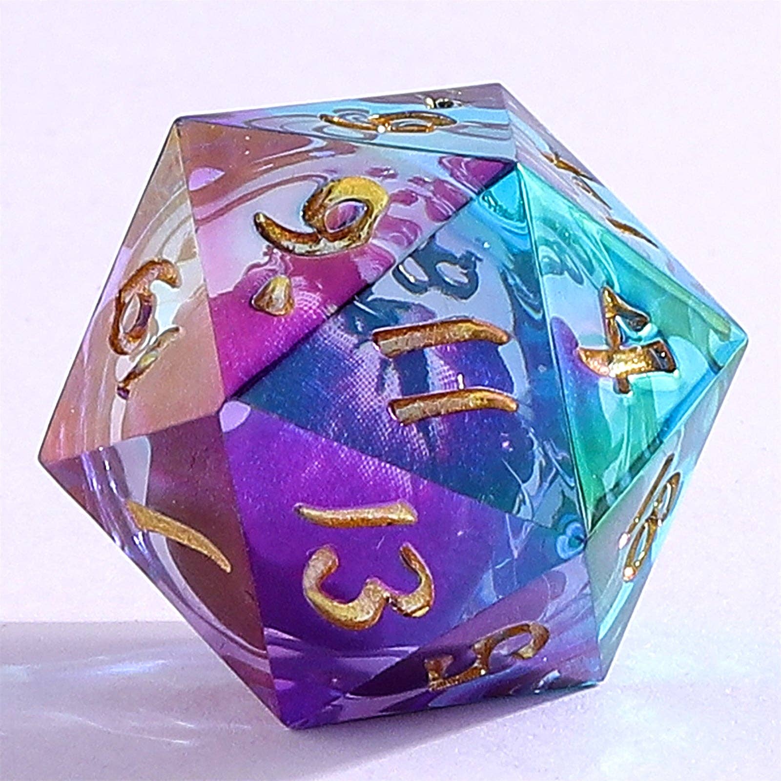 Hymgho Premium Dice - Wholesale Dice - Always Liquid Core Watching Sharp Edge Resin Dice - Oil Eye2