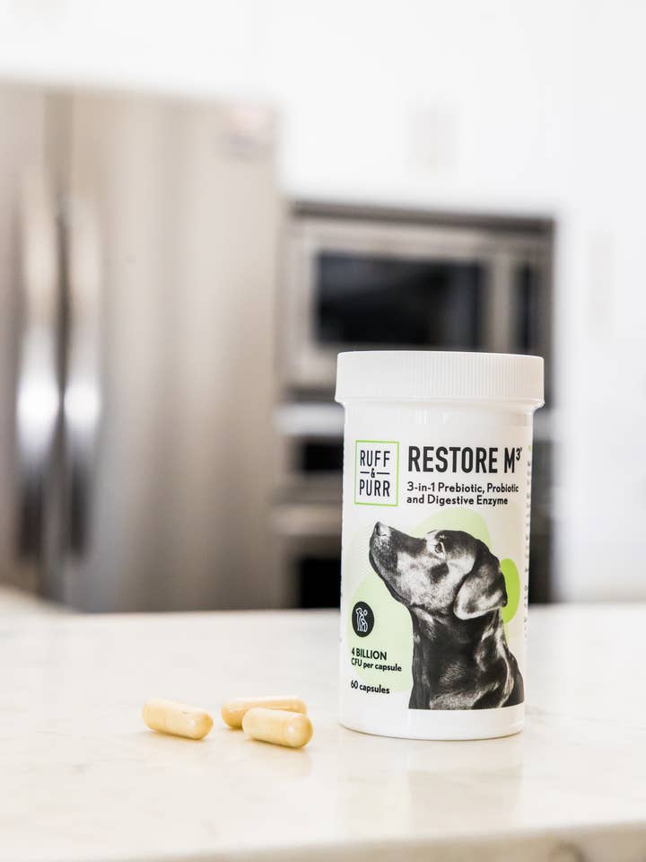 Enzyme probiotique, prébiotique et digestive 3-en-1 Restore M3® pour la vente par Ruff & Purr Pets