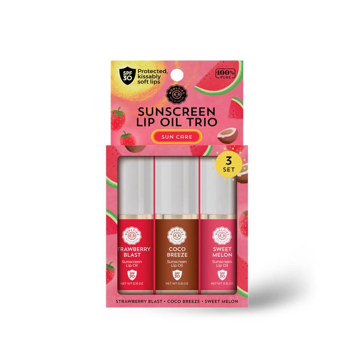 Woolzies - Wholesale Lip Gloss - Tinted Lip OIL - SPF 30 Strawberry coconut and sweet melon