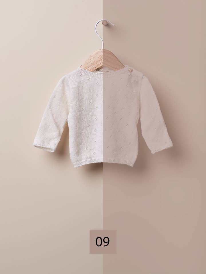 Wedoble: sustainable children's fashion - Wholesale Knit Sweater - Baby - Sweater knitted in wool | TONES OF GARDENS IN WINTER1
