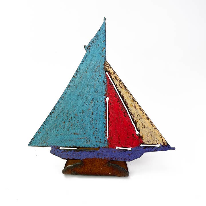 Whimsies - Wholesale Decorative Tabletop Object - Sailboat standing nautical desk decor coast beach lake gifts