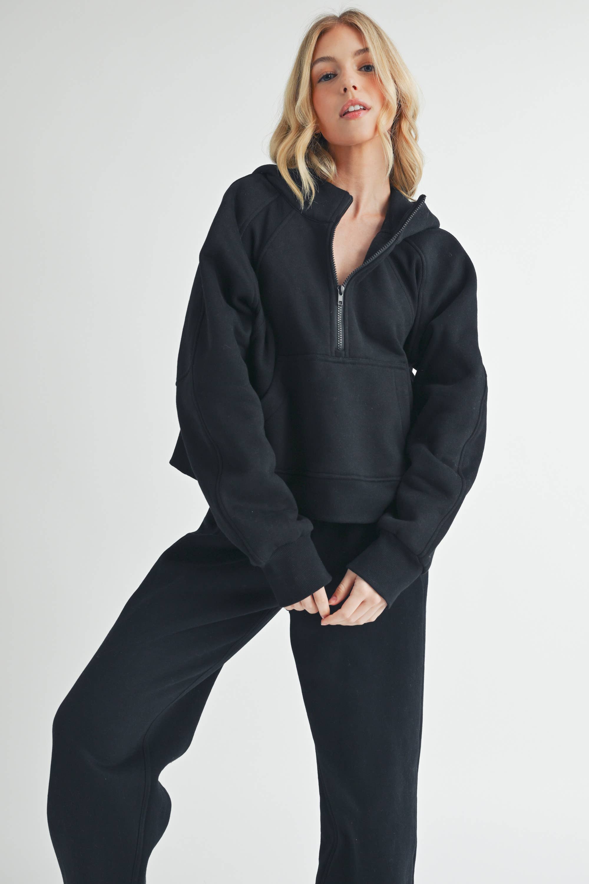 AEMI + CO - Vente Sweat à capuche – femme - Sweat à capuche demi-zippé Drea 946CK 620