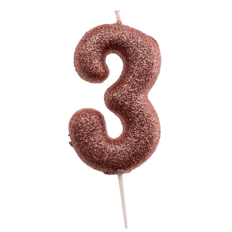 Birthday candle for cakes with pink glitter for wholesale on Faire6