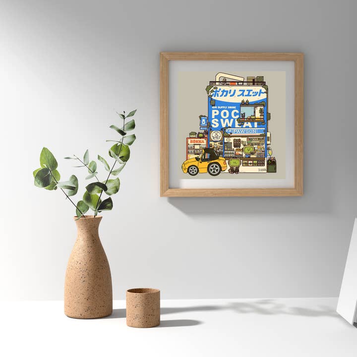 Pocari Pawson Konbini 8x8 Art Print for wholesale by sushiboiiiyy