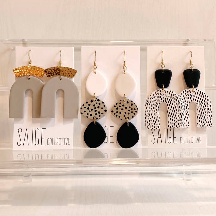 Saige Collective - Wholesale Jewelry Set - 25 pack - assorted artisan clay earrings1