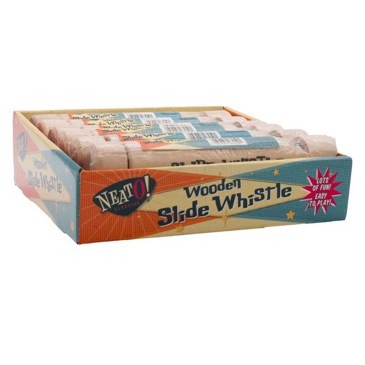 Toysmith - Wholesale Musical Toy - Kids & Baby - Neato! Wooden Slide Whistle, 6.5" Sealed Musical Toy, Retro