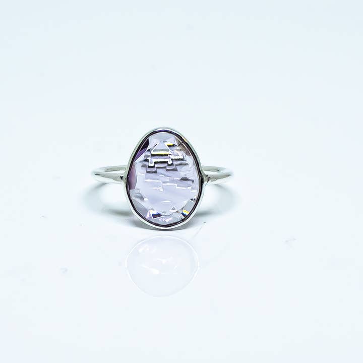 Quasar Gems USA - Wholesale Band/Stacked Ring - Amethyst Ring Sterling Silver 9251
