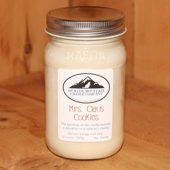 Mrs Claus' Cookies Soy Candle for wholesale by Beaver Mountain Candle Company