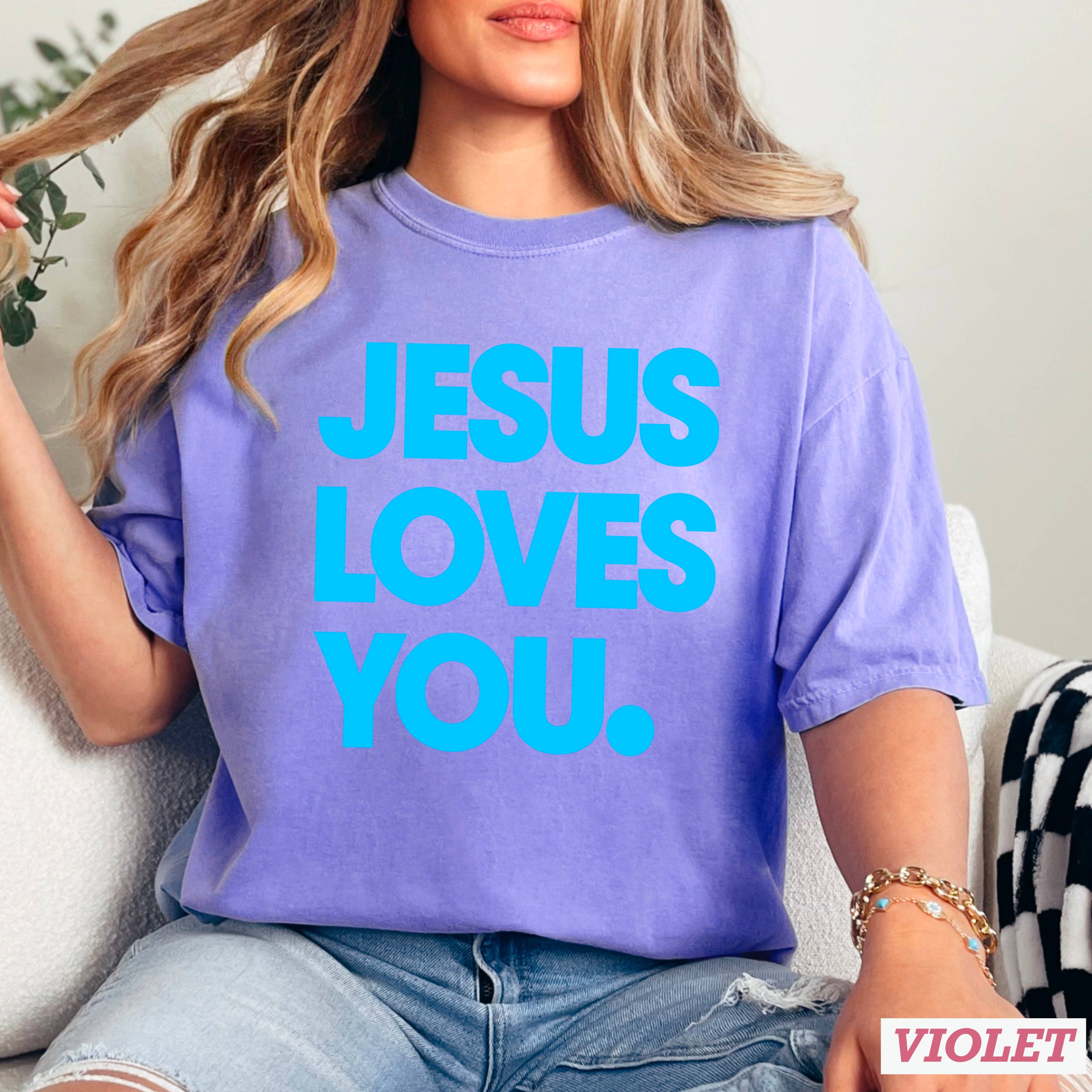 Shoppe SHC - Wholesale Screen Printed T-Shirt - Women's - Jesus Loves You Christian T-Shirt | Comfort Colors8