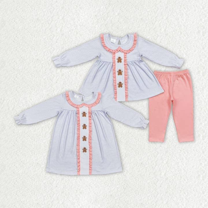 Robes et ensembles de vêtements en pain d'épice pour petites filles pour la vente par Aier Wholesale