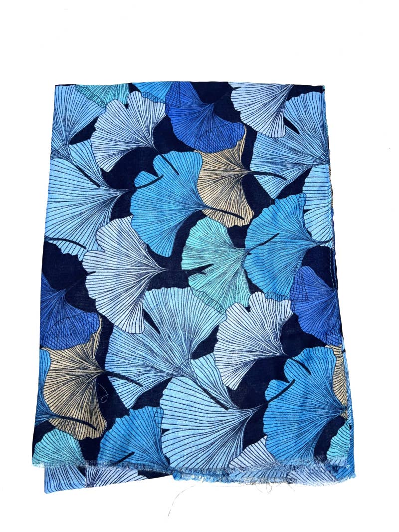 LINETA - Wholesale Scarf - Women's - HH-240 Ginkgo pattern printed scarf 9