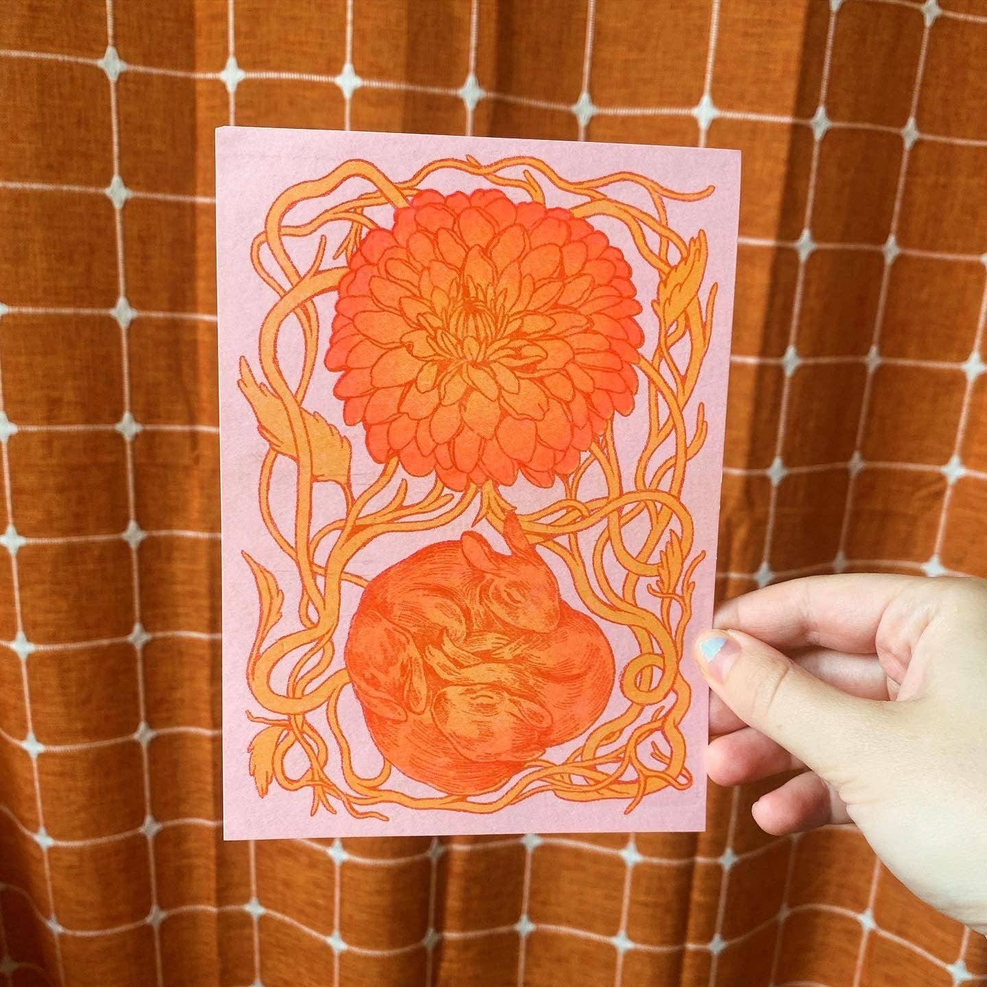 ALTARGOKART - Wholesale Art Print - Bunny Dahlia Print