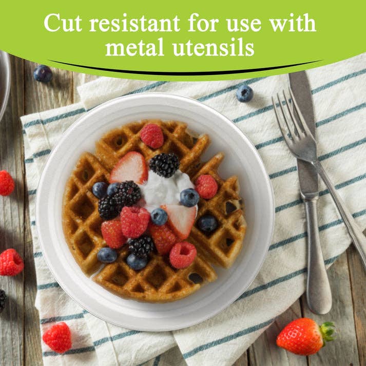 Three Leaf Products - Wholesale Kartonnen bordje - Driebladige 9" Bagasse Ronde Bord, 500 st.2