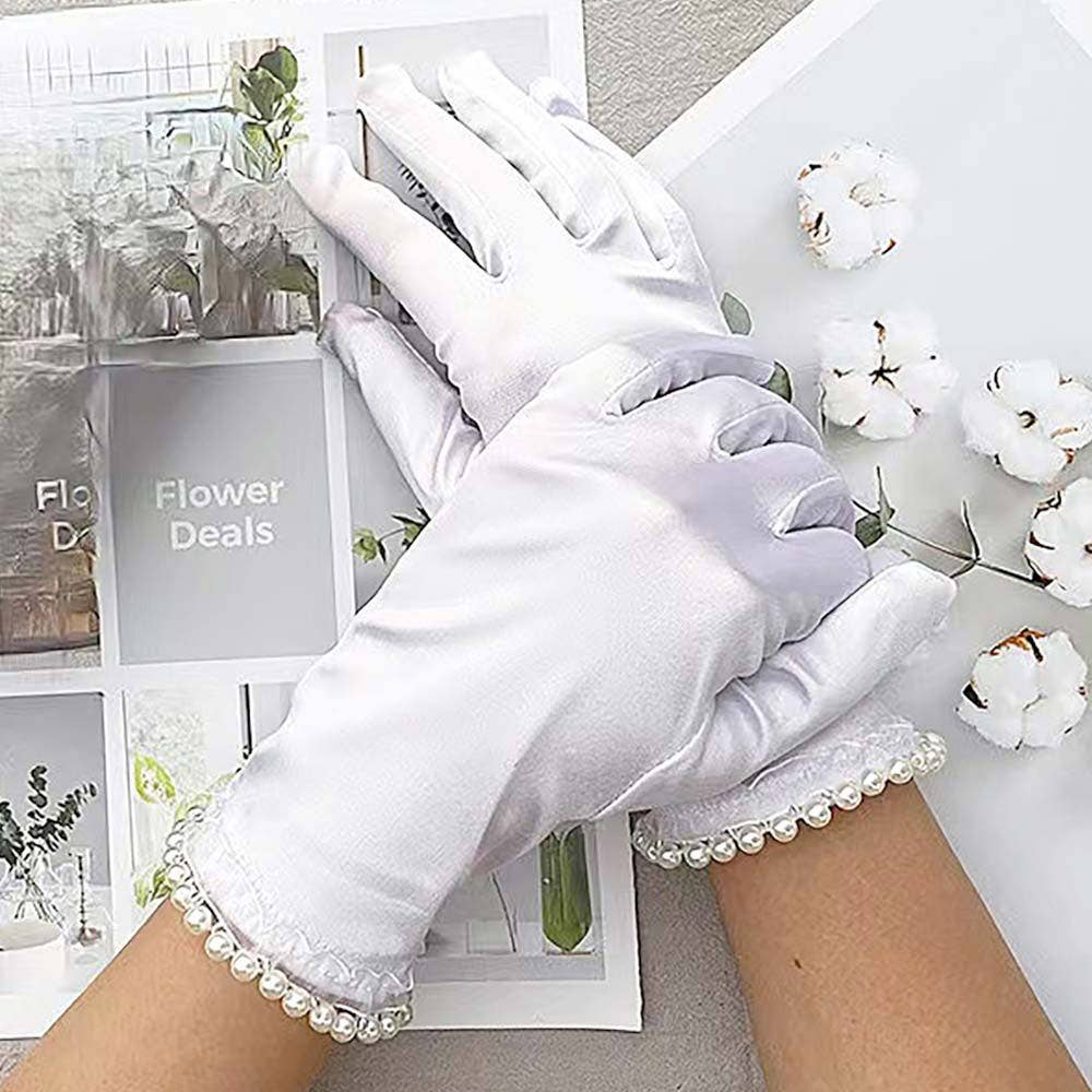 Sensibling Corp. - Wholesale Gloves - Women's - Dressy Satin Feel Pearl Trim Gloves3