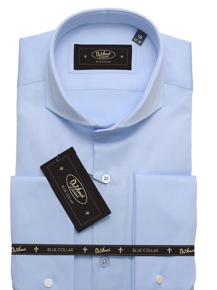 Da Vinci Blue Collar | Cutaway Collar shirt for wholesale by Virgoan Wish LLC