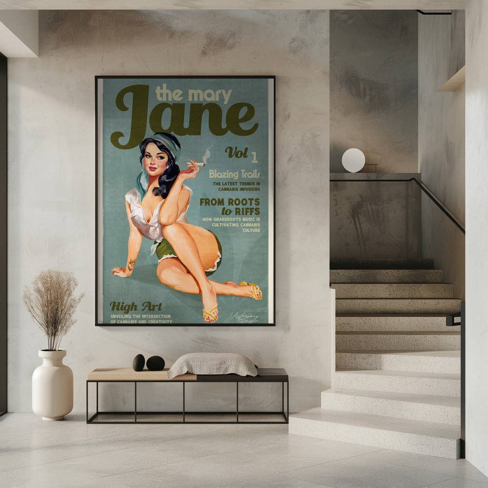 GTA ART - Wholesale Art Print - Wall art Mary Jane Retro Vintage Pinup Cannabis Art9