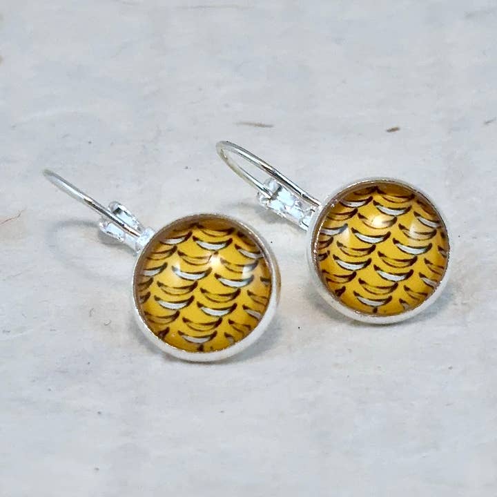 Lever-back Cabochon Earrings - Kia Banana for wholesale by A New Day, A New Dawn NYC, LLC.