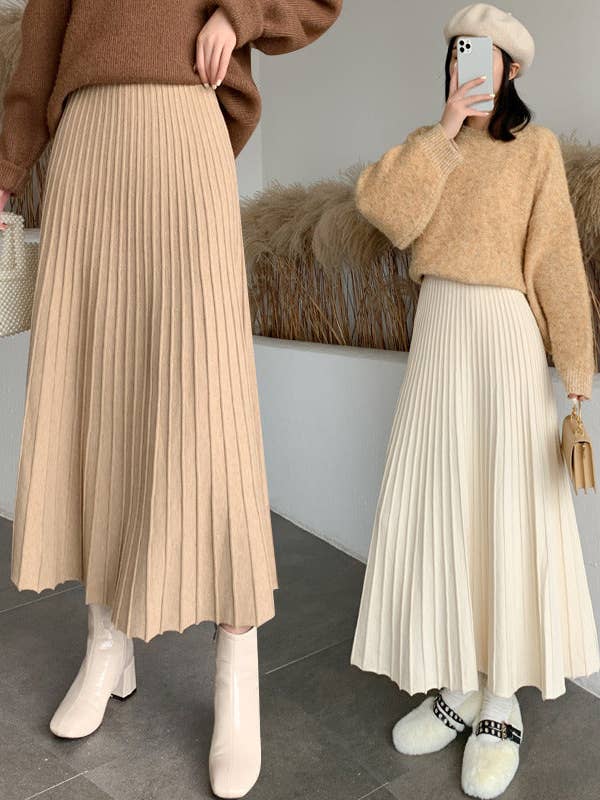 Marayn - Wholesale Skirt – Women’s - Chic ALine Knit Maxi Skirt AutumnWinter27