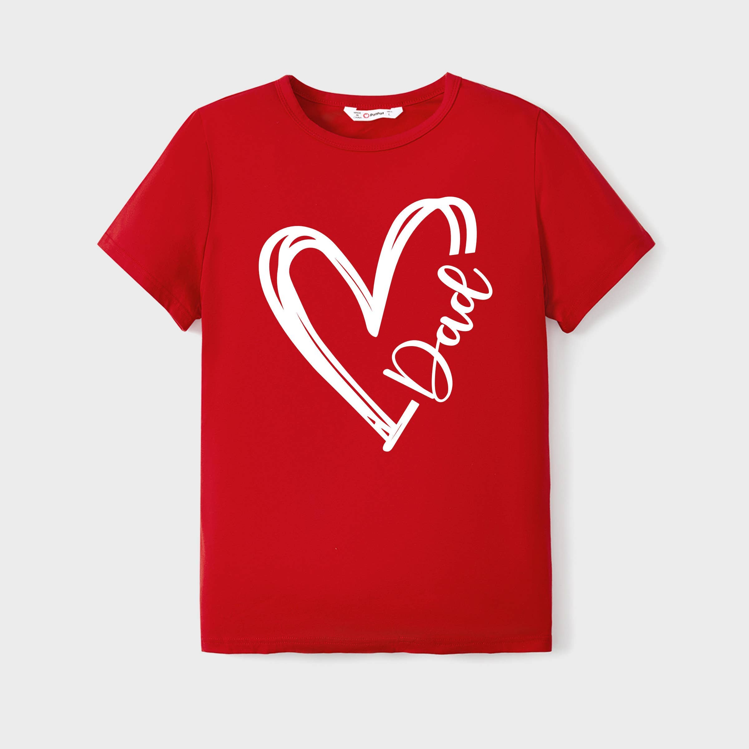 Multi color Valentine's Day Heart Pattern Cotton Matching Family T-shirt for wholesale on Faire1