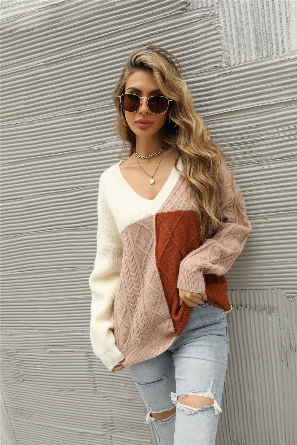 Clay EP-SW807 Pulôver Pulôver em Malha Colorida para venda a revendedores na Faire1