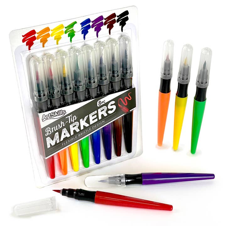 Brush Tip Markers, 8 Markers for wholesale by ArtSkills