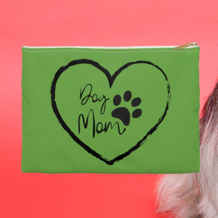 Dog Mom Lærred Lynlås Makeup Organizer Pouch for engroshandel hos Pugs In Mugs Creations