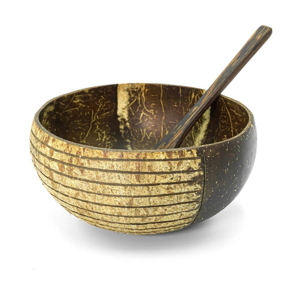 Jungle Culture - Wholesale Bowl - Coconut Bowl & Spoon Combo - Natural Wooden Bowls5