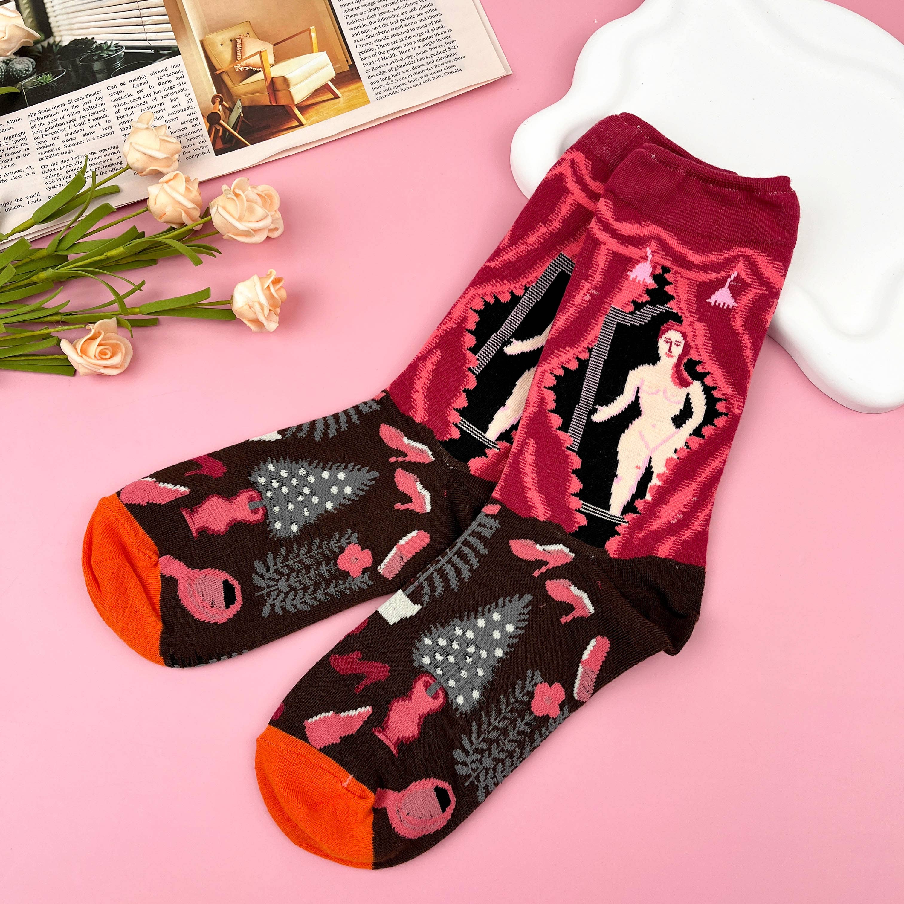 mildstyles - Wholesale Socks - Women's - Art Oil Painting Mid-Calf Comfort Socks1