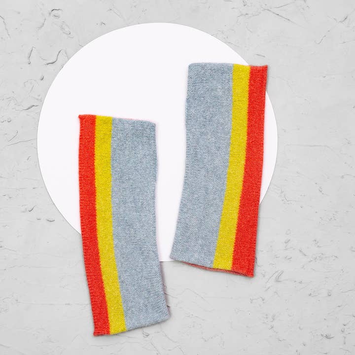 Colourful Knitted Lambswool Fingerless Arm Warmers for wholesale by Lyndsey Currie - Knitted Accessories
