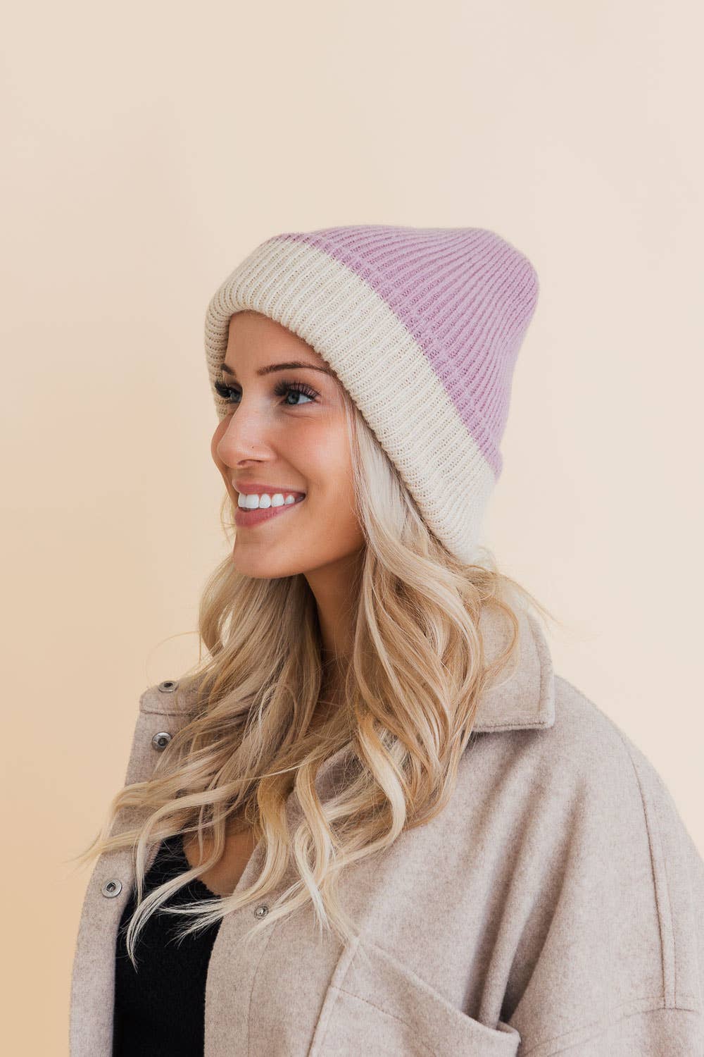 Leto Accessories - Wholesale Beanie - Women's - Basic Knit Two Tone Beanie - 4 Cute Colors3